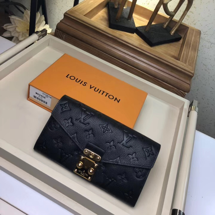 Louis Vuitton Monogram Empreinte Leather Metis Wallet M62458 Noir