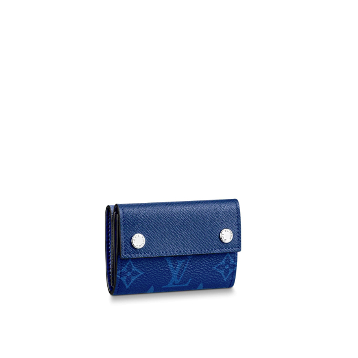 Louis Vuitton Taigarama Discovery Compact Wallet Men M67620 Cobalt Navy Blue