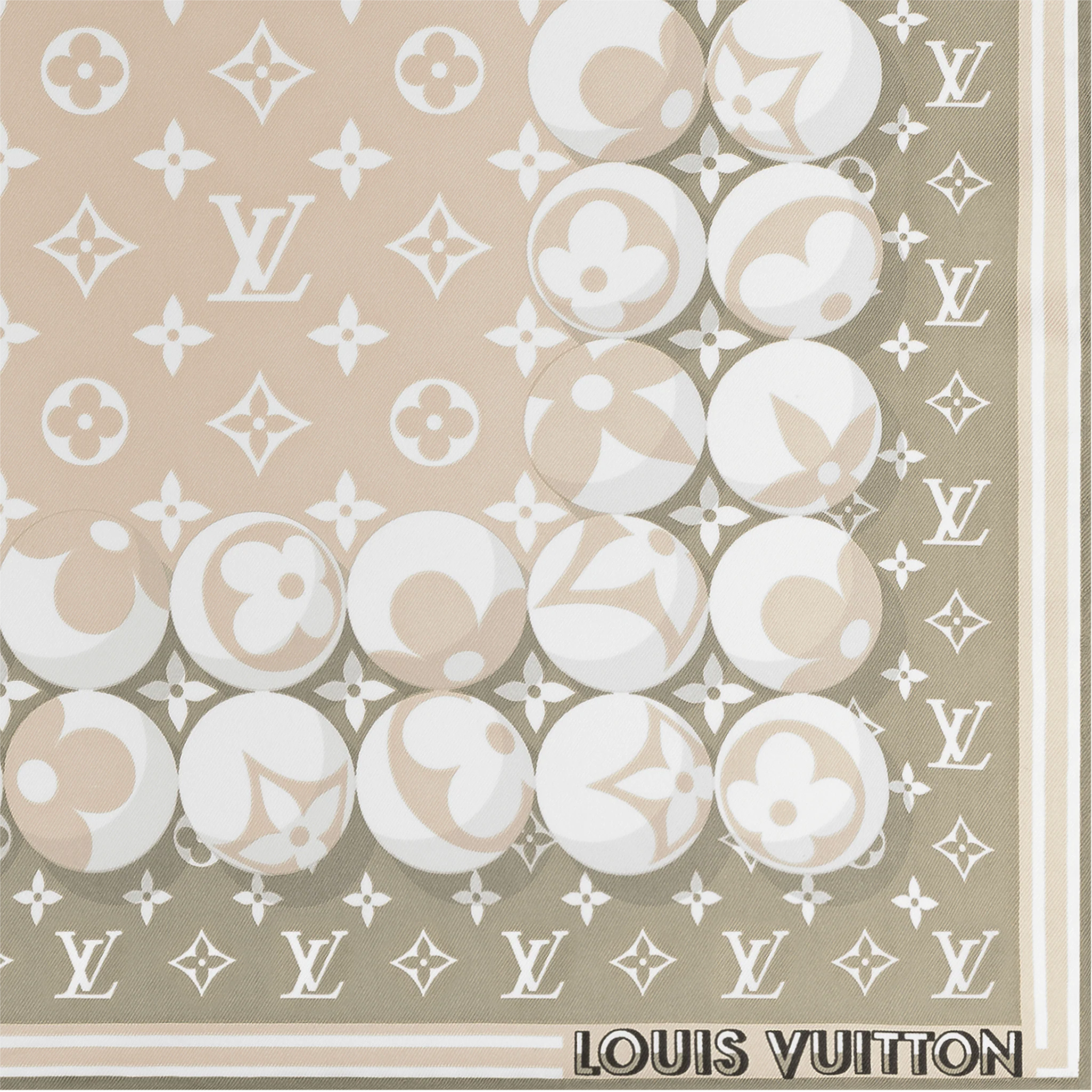 Louis Vuitton Monogram Marbles Square 45 S00 Kaki Beige Blanc - Women Accessories M77490
