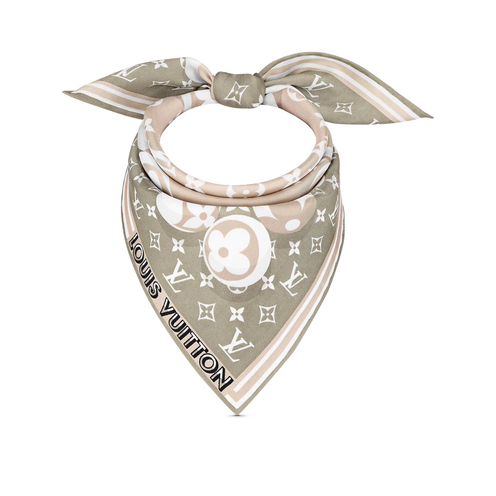 Louis Vuitton Monogram Marbles Square 45 S00 Kaki Beige Blanc - Women Accessories M77490