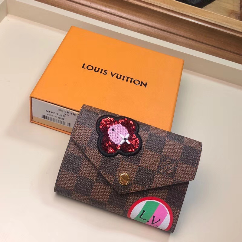 Louis Vuitton Damier Ebene Canvas Victorine Wallet N60149