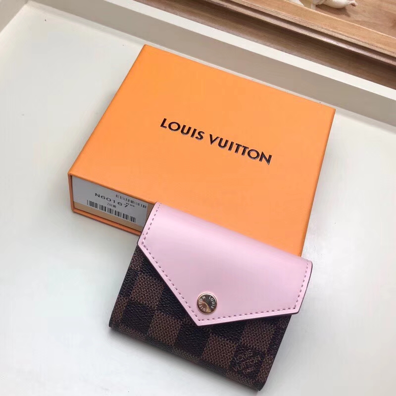 Louis Vuitton Damier Ebene Canvas Zoé Wallet N60167 Rose Ballerine Pink