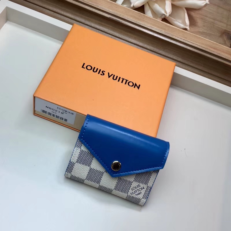 Louis Vuitton Damier Azur Canvas Zoé Wallet N60219 Bleuet Blue