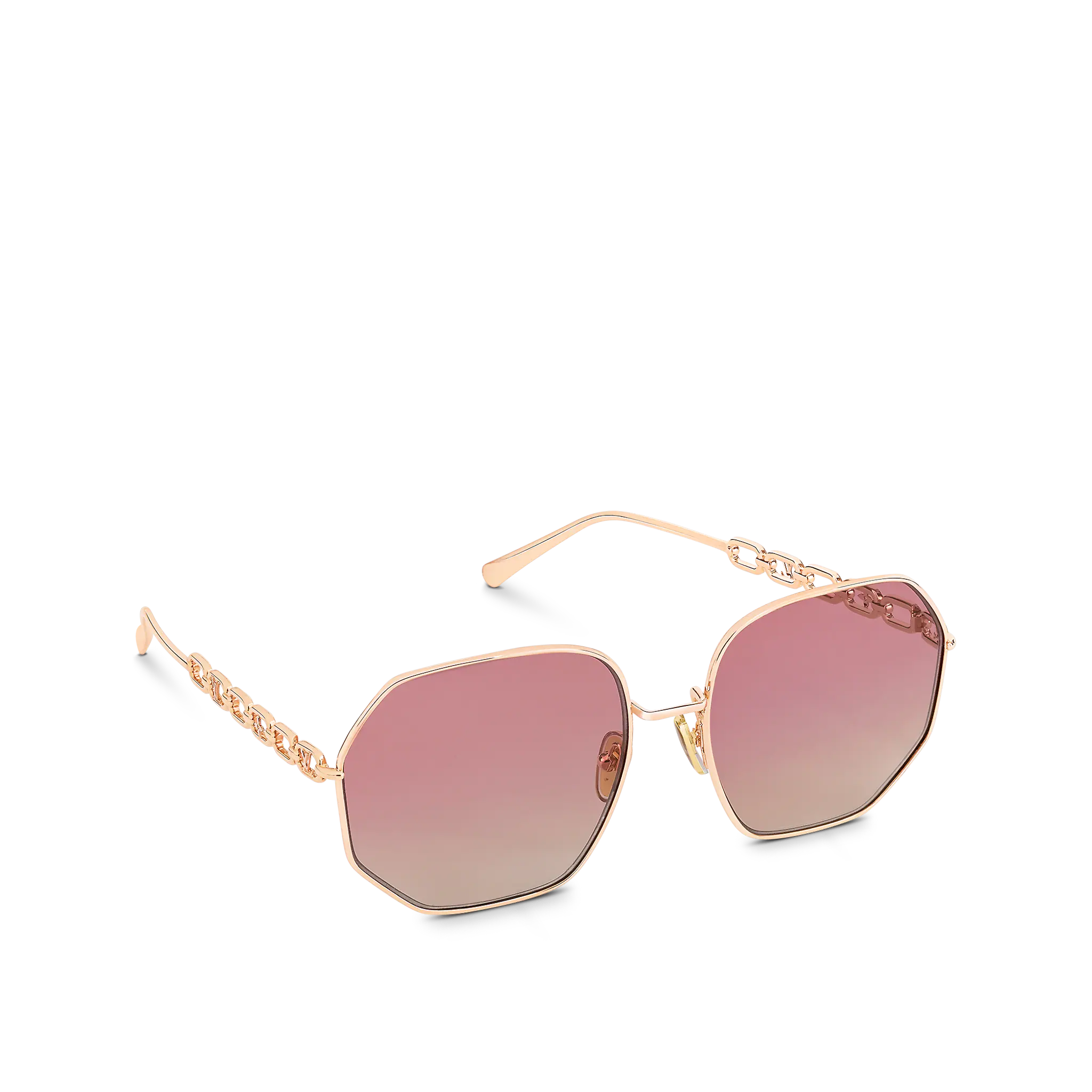 Louis Vuitton My LV Chain Round Sunglasses S00 Pink Gold - Women - Accessories Z1651E Z1651W