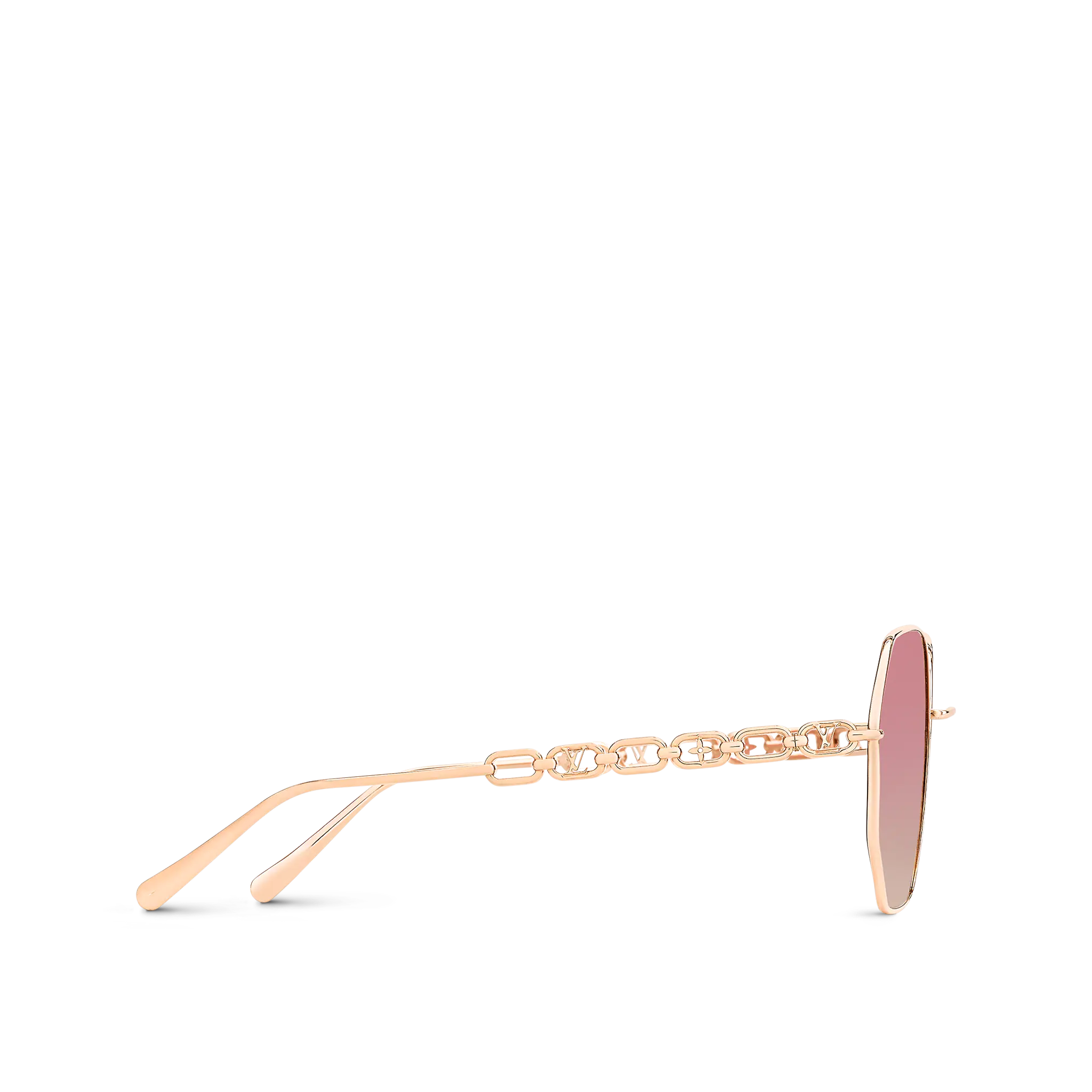 Louis Vuitton My LV Chain Round Sunglasses S00 Pink Gold - Women - Accessories Z1651E Z1651W